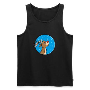 Rentier - Männer Premium Bio Tank Top - Schwarz - Vorne - Michal (187cm)