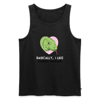 Basically, I Like Komodo Dragons - Men's Premium Organic Tank Top - black - Front - AI Model Male 178 light (178cm)
