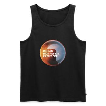 Kaffee "Ich Lad dich auf ein Kaffee ein" - Männer Premium Bio Tank Top - Schwarz - Vorne - Michal (187cm)