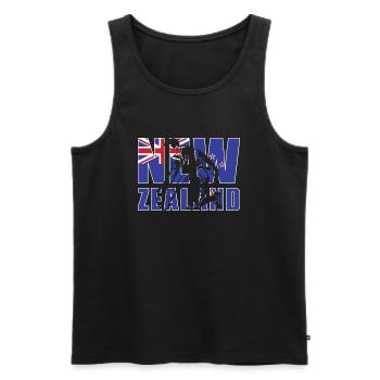 New Zealand Rugby - Männer Premium Bio Tank Top - Schwarz - Vorne - Michal (187cm)
