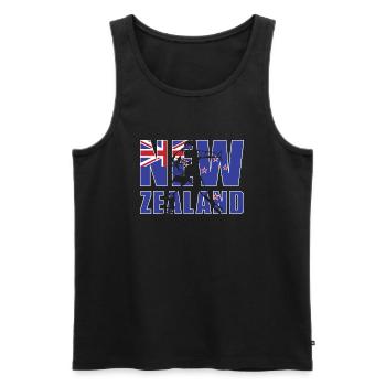 New Zealand Rugby - Männer Premium Bio Tank Top - Schwarz - Vorne - Michal (187cm)