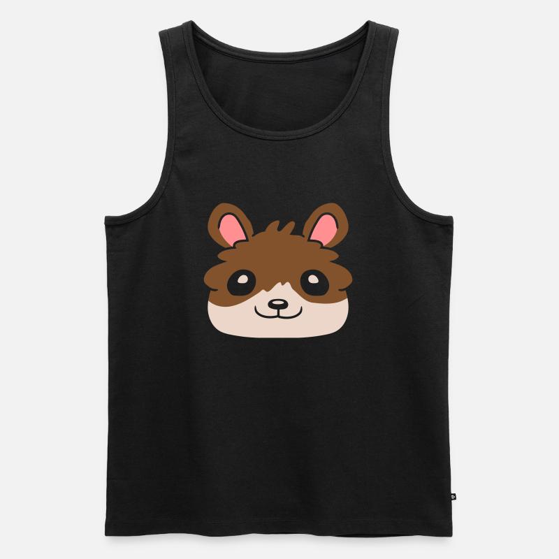 Hamster Gesicht Comic Geschenkidee - Männer Premium Bio Tank Top - Schwarz