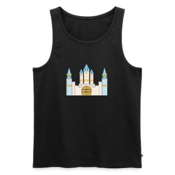 Prinzenburg blau, weiß und gold - Männer Premium Bio Tank Top - Schwarz - Vorne - AI Model Male 178 light (178cm)