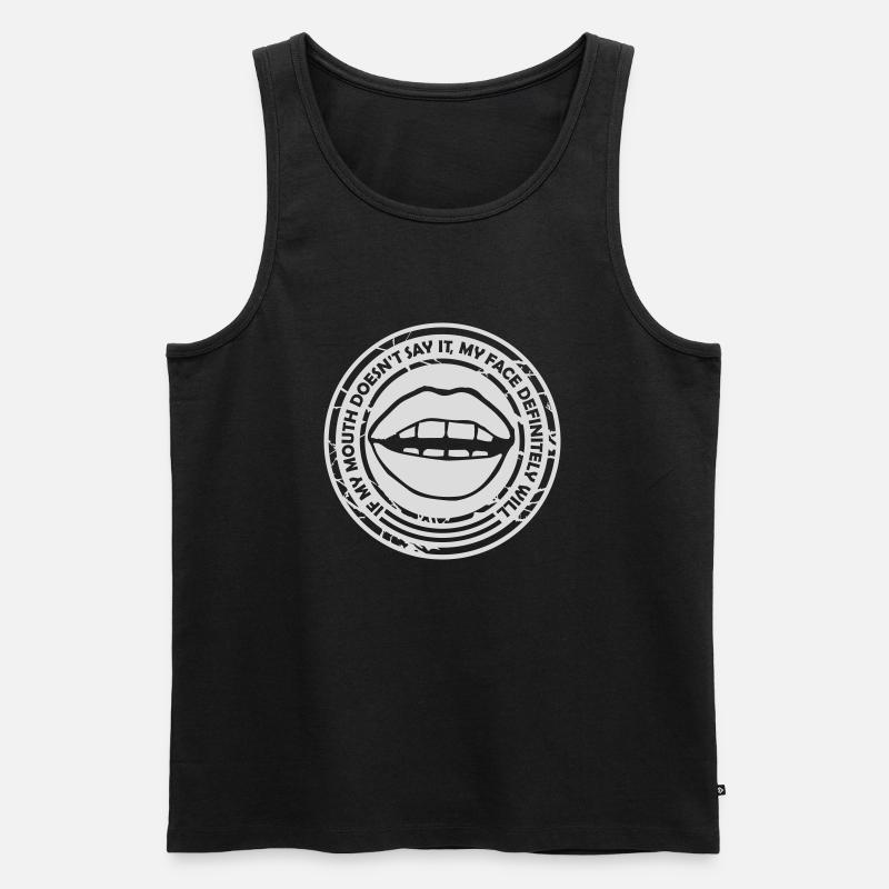 my face definitely will - Men's Premium Organic Tank Top - black