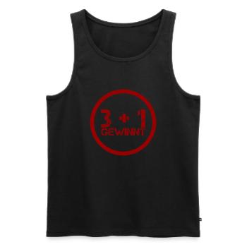 3 + 1 VICTOIRES! Design original cool et tendance. Nouveau - Débardeur bio Premium Homme - noir - Devant - AI Model Male 178 light (178cm)
