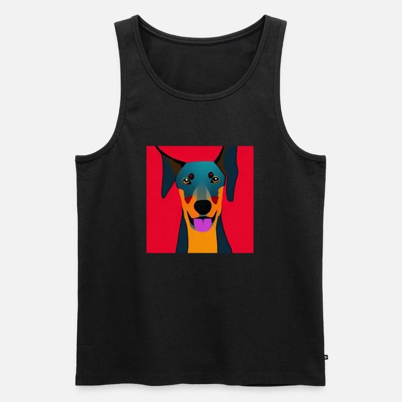 Liebevoller Dobermann - Männer Premium Bio Tank Top - Schwarz