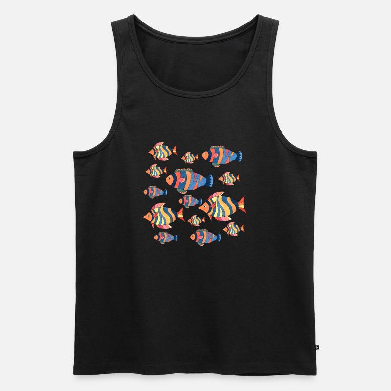 Fische - Männer Premium Bio Tank Top - Schwarz