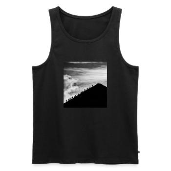 ETNA Sicily mountain climbing - Men's Premium Organic Tank Top - black - Front - AI Model Male 178 light (178cm)