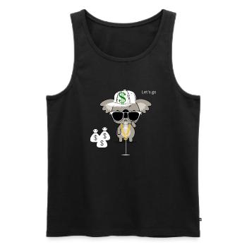 Koala am Mic - Männer Premium Bio Tank Top - Schwarz - Vorne - AI Model Male 178 light (178cm)