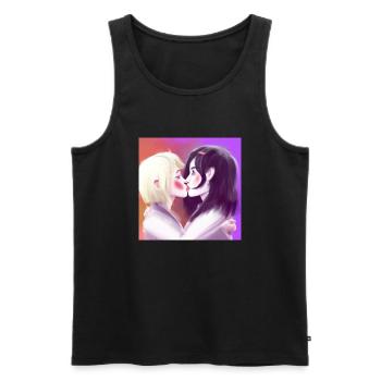 LGBT Queer kiss 🌈🌈 - Men's Premium Organic Tank Top - black - Front - Michal (187cm)