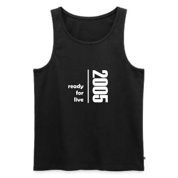 2005 ready for live white - Männer Premium Bio Tank Top - Schwarz - Vorne - Michal (187cm)
