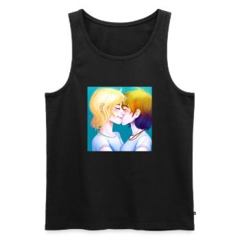 LGBT Queer Kuss 🌈🌈 - Männer Premium Bio Tank Top - Schwarz - Vorne - Michal (187cm)
