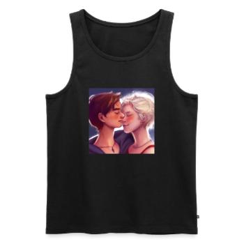 LGBT Queer kiss 🌈🌈 - Men's Premium Organic Tank Top - black - Front - Michal (187cm)