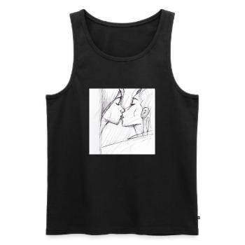 LGBT Queer Kuss 🌈🌈 - Männer Premium Bio Tank Top - Schwarz - Vorne - Michal (187cm)