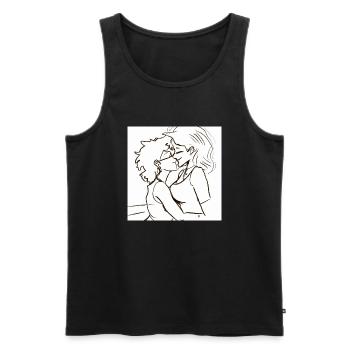 LGBT Queer kiss 🌈🌈 - Men's Premium Organic Tank Top - black - Front - Michal (187cm)