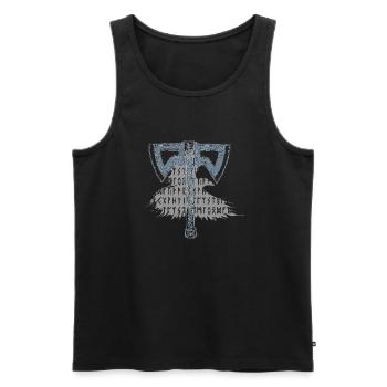 Odin Runen Hammer Viking - Männer Premium Bio Tank Top - Schwarz - Vorne - Michal (187cm)
