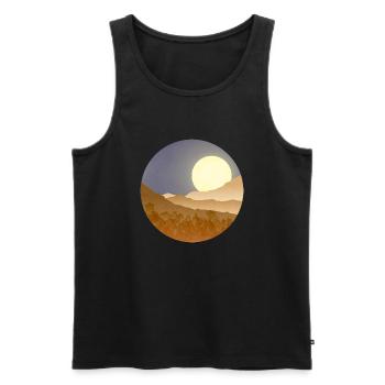 Moon in night landscape - Men's Premium Organic Tank Top - black - Front - AI Model Male 178 light (178cm)