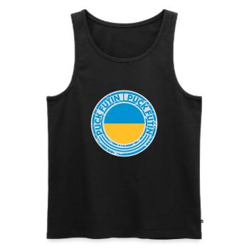 puck futin logo design - Men's Premium Organic Tank Top - black - Front - AI Model Male 178 light (178cm)