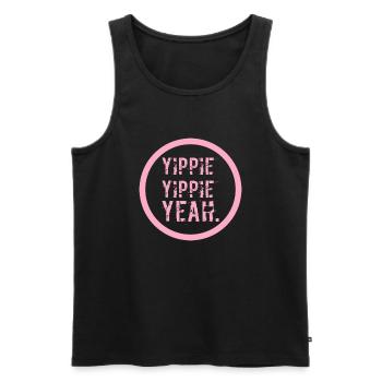 YIPPIE YIPPIE YEAH - Brand NEW Original Design :) - Men's Premium Organic Tank Top - black - Front - AI Model Male 178 light (178cm)
