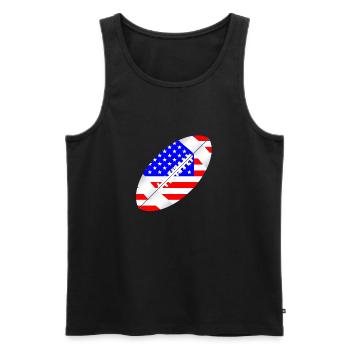 Drapeau de ballon de football américain - Débardeur bio Premium Homme - noir - Devant - AI Model Male 178 light (178cm)