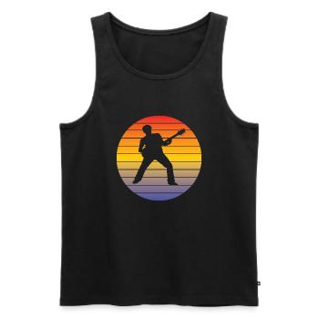 Gitarrist Musik Gitarristin Musiker Band Gitarre - Männer Premium Bio Tank Top - Schwarz - Vorne - Michal (187cm)
