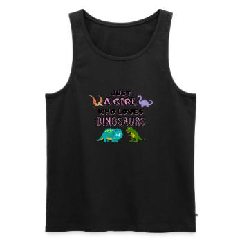 Just A Girl Who Loves Dinosaurs - Men's Premium Organic Tank Top - black - Front - AI Model Male 178 light (178cm)