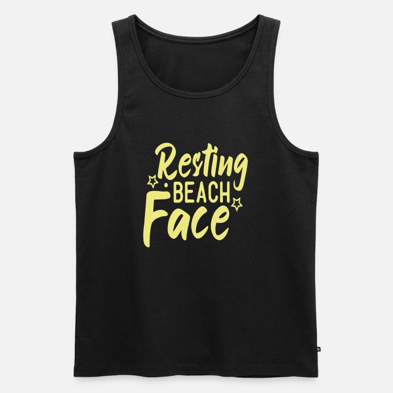 Resting Beach Face - Männer Premium Bio Tank Top - Schwarz