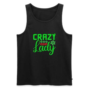 Crazy Vegan Lady - Men's Premium Organic Tank Top - black - Front - AI Model Male 178 light (178cm)