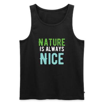 La nature est toujours agréable - Débardeur bio Premium Homme - noir - Devant - AI Model Male 178 light (178cm)