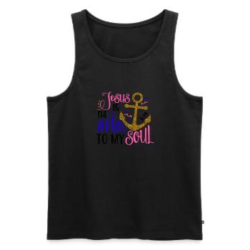 Jesus is the anchor - Pink Design - Men's Premium Organic Tank Top - black - Front - AI Model Male 178 light (178cm)