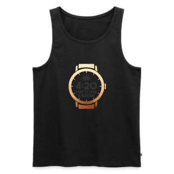 time is 420 - Männer Premium Bio Tank Top - Schwarz - Vorne - AI Model Male 178 light (178cm)
