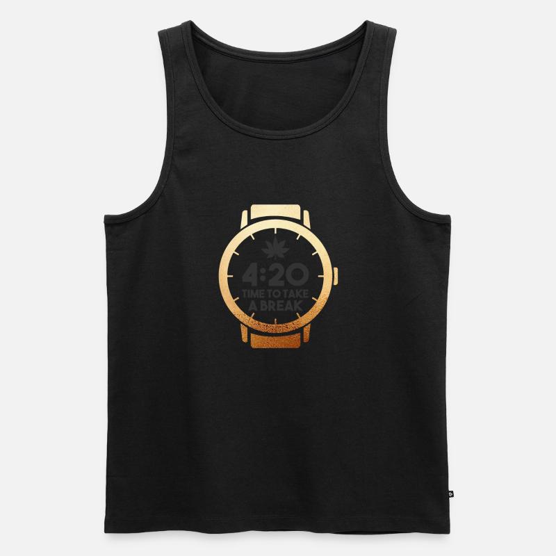 time is 420 - Männer Premium Bio Tank Top - Schwarz