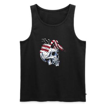 skull eagle - Männer Premium Bio Tank Top - Schwarz - Vorne - AI Model Male 178 light (178cm)
