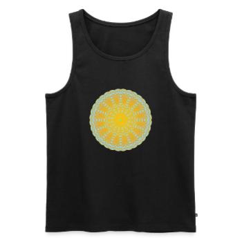Mandala Lumière du ciel - Débardeur bio Premium Homme - noir - Devant - AI Model Male 178 light (178cm)