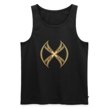 golden X darkstorm - Männer Premium Bio Tank Top - Schwarz - Vorne - Michal (187cm)