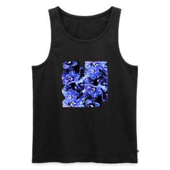 Hyacinth blue - Men's Premium Organic Tank Top - black - Front - AI Model Male 178 light (178cm)