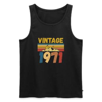 vintage 1971 - Men's Premium Organic Tank Top - black - Front - Michal (187cm)