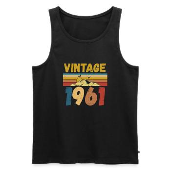 vintage 1961 - Men's Premium Organic Tank Top - black - Front - Michal (187cm)