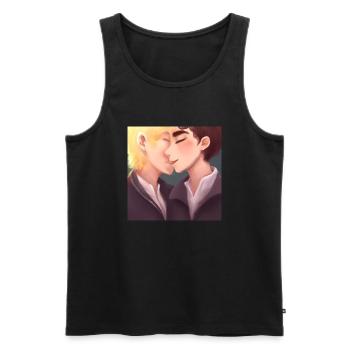 LGBT Queer Kuss 🌈🌈 - Männer Premium Bio Tank Top - Schwarz - Vorne - Michal (187cm)