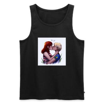 LGBT Queer kiss 🌈🌈 - Men's Premium Organic Tank Top - black - Front - Michal (187cm)