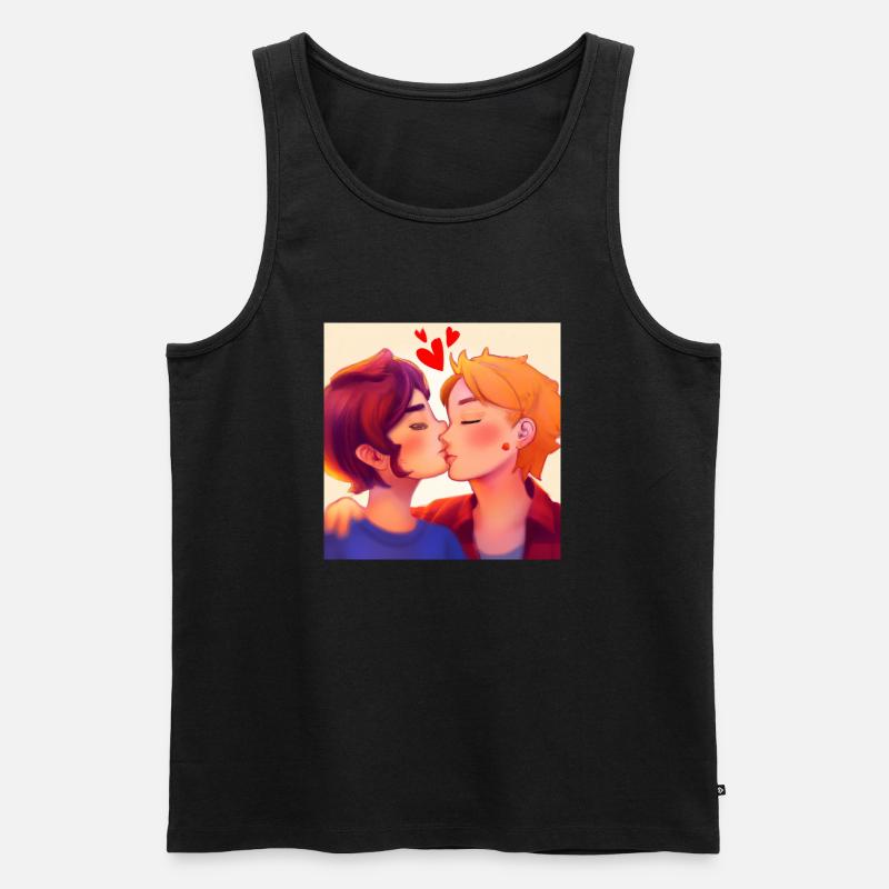 LGBT Queer Kuss 🌈🌈 - Männer Premium Bio Tank Top - Schwarz