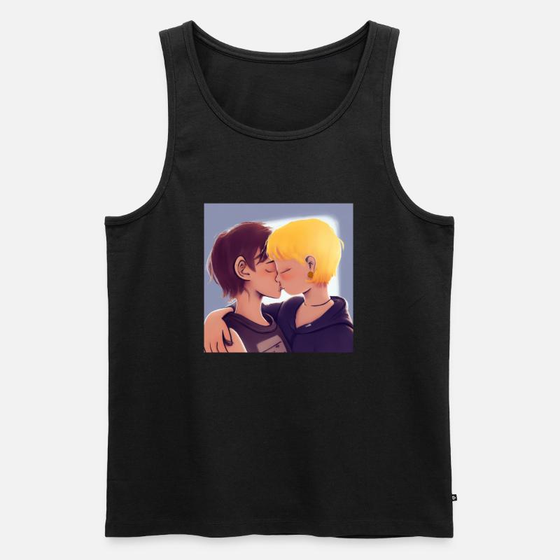 LGBT Queer Kuss 🌈🌈 - Männer Premium Bio Tank Top - Schwarz