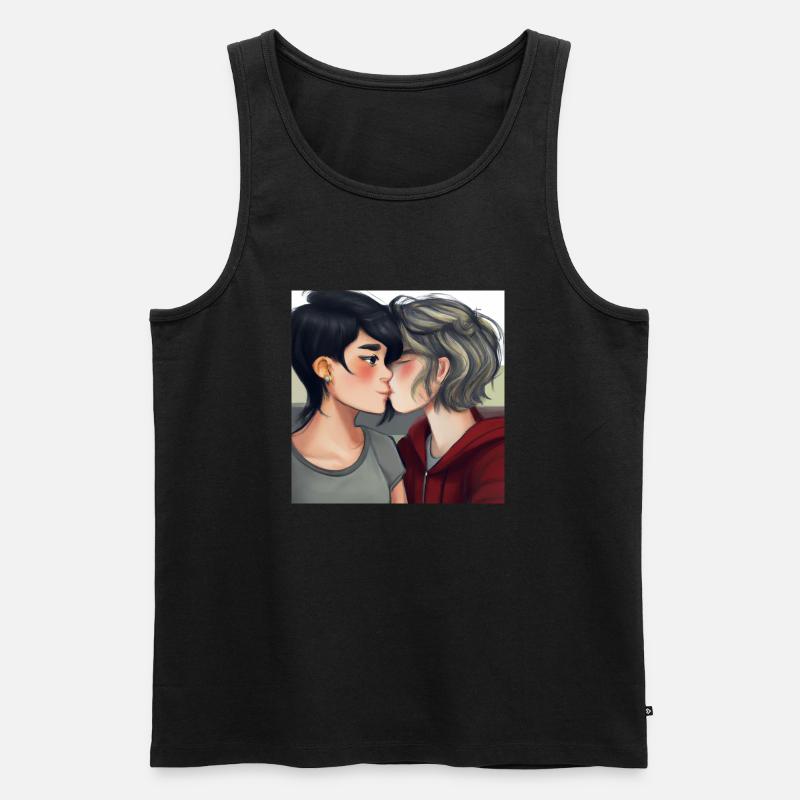 LGBT Queer Kuss 🌈🌈 - Männer Premium Bio Tank Top - Schwarz