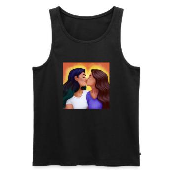 LGBT Queer kiss 🌈🌈 - Men's Premium Organic Tank Top - black - Front - Michal (187cm)