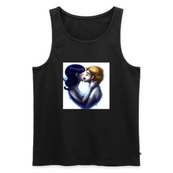 LGBT Queer kiss 🌈🌈 - Men's Premium Organic Tank Top - black - Front - Michal (187cm)