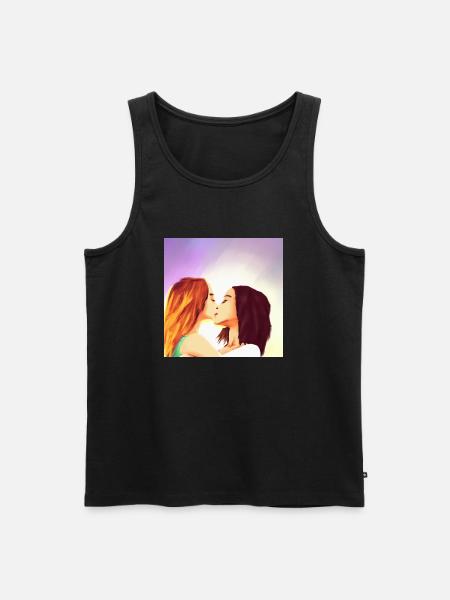 LGBT Queer Kuss 🌈🌈 - Männer Premium Bio Tank Top - Schwarz
