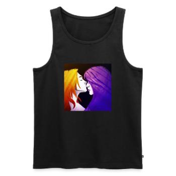 LGBT Queer Kuss 🌈🌈 - Männer Premium Bio Tank Top - Schwarz - Vorne - Michal (187cm)