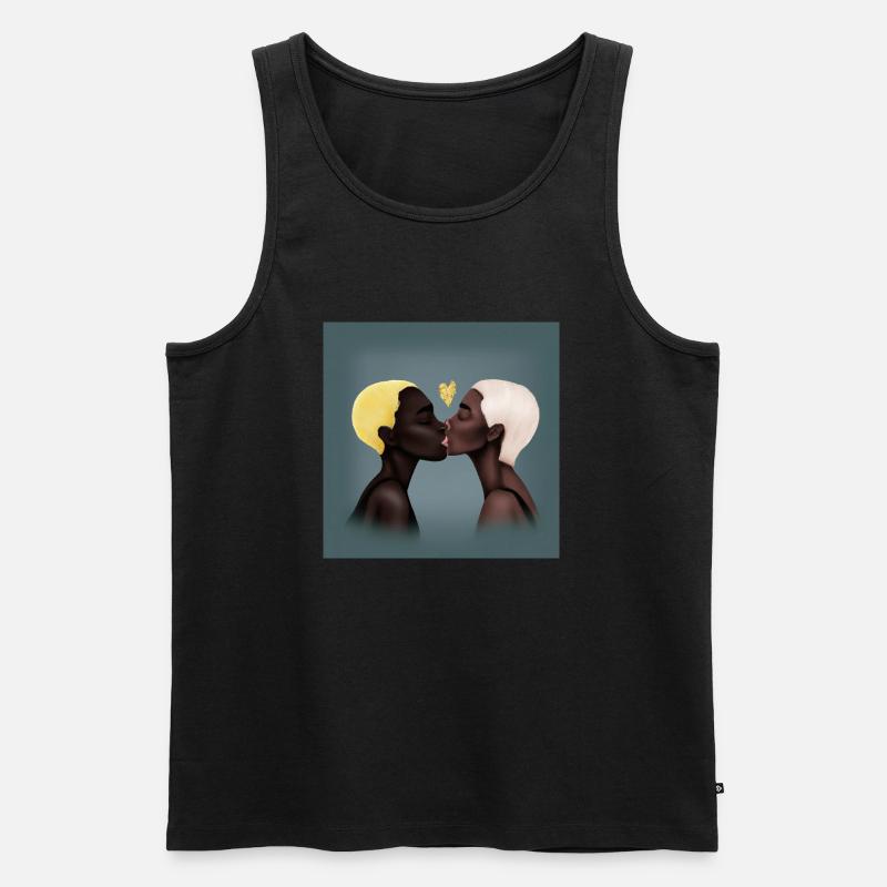 LGBT Queer Kuss 🌈🌈 - Männer Premium Bio Tank Top - Schwarz