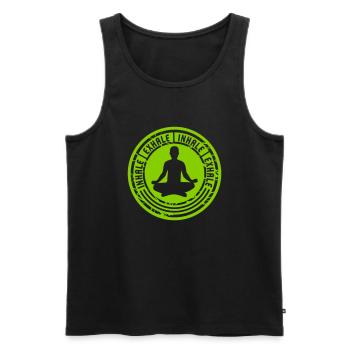 inhale exhale yoga quote - Men's Premium Organic Tank Top - black - Front - Michal (187cm)