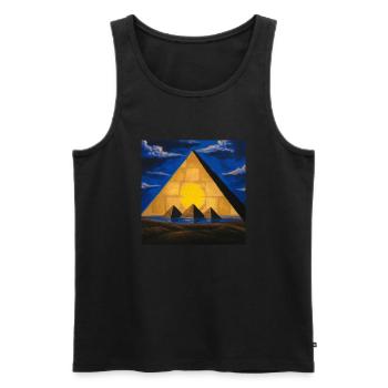 Great Pyramid - Men's Premium Organic Tank Top - black - Front - AI Model Male 178 light (178cm)